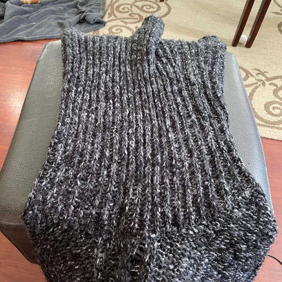 Anthropologie Ella Moss poncho Size XS to Small cowl turtle neck cable knit gray - Picture 12 of 14
